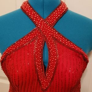 Vintage Red Evening Gown Pageant/Prom